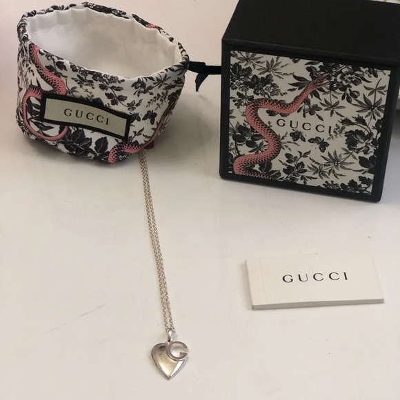! GUCCI G CHARLOTTE HEART NECKLACE and Charlotte Heart Charm G Silver B… - Picture 9 of 10